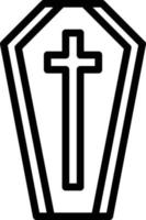 coffin corpse vampire tomb halloween - outline icon vector