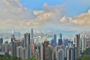 View on the Hong Kong city from the Victoria peak hill photo