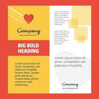 Heart Company Brochure Title Page Design Company profile annual report presentations leaflet Vector Background