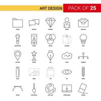 Art and Design Black Line Icon 25 Business Outline Icon Set vector