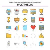 Multimedia Flat Line Icon Set Business Concept Icons Design vector