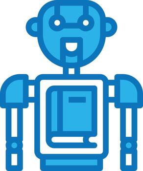 library robot ai artificial intelligence - blue icon vector