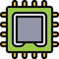 processor cpu card computer accessory - filled outline icon vector