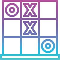 tic tac toe game wooden board entertainment - gradient icon vector