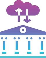 cloud banking online server sync banking - solid gradient icon vector