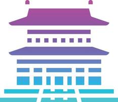 gyeongbokgung palace landmark korea building - solid gradient icon vector