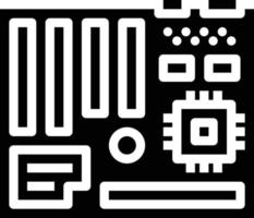 mainboard cpu slots computer accessory - solid icon vector