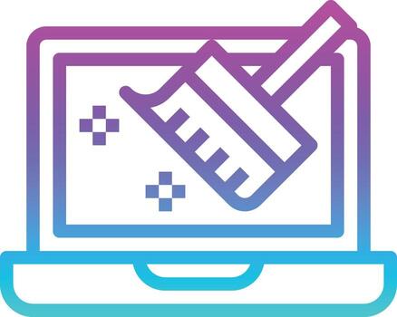 cleaning dust clean computer accessory - gradient icon vector