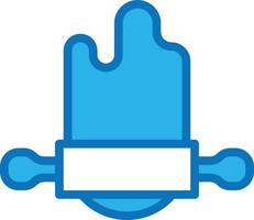 rolling pin bakery dough roll kitchen - blue icon vector