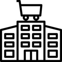 supermarket shopping mall minimart building - outline icon vector