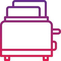 toaster bread toast butter kitchen - gradient icon vector