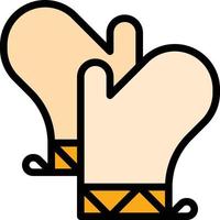 glove hot heat protector kitchen - filled outline icon vector