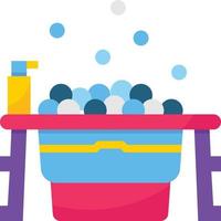 bathtub soap wash baby accessories - flat icon vector