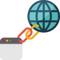 link inbound backlink website seo - flat icon vector