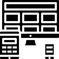 responsive design multiple platform seo - solid icon vector