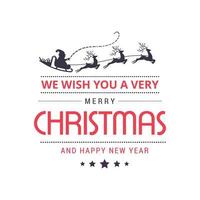 Merry Christmas greetings design with white background vector