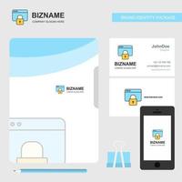 Locked website Business Logo File Cover Visiting Card and Mobile App Design Vector Illustration