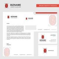 Thumb Impression Business Letterhead Envelope and visiting Card Design vector template