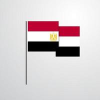 vector de diseño de bandera ondeante de egipto