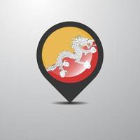 Bhutan Map Pin vector