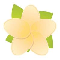 Botanical plumeria icon, cartoon style vector