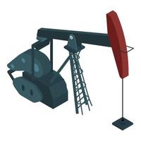 Oil extraction icon, isometric style vector