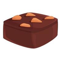 vector de dibujos animados de icono de chocolate de nuez. caramelo de cacao