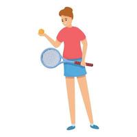icono de campeonato de tenis, estilo de dibujos animados vector