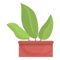 Room plant pot icon, cartoon style vector