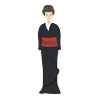 vector de dibujos animados de icono de geisha japonesa. japón femenino