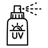 icono de botella de spray uv, estilo de esquema vector