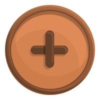 Sewing button icon, cartoon style vector