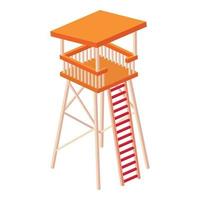 Lifeguard tower icon, isometric style vector
