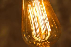 Close up of vintage filament light bulb photo