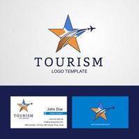 Travel Tierra del Fuego province Argentina flag Creative Star Logo and Business card design vector