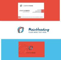 Beautiful Globe Logo and business card vertical Design Vector