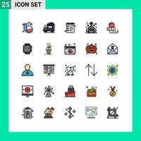 Modern Set of 25 Filled line Flat Colors and symbols such as education marriage browser church programming Editable Vector Design Elements