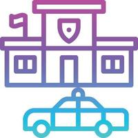 police station police cop car building - gradient icon vector