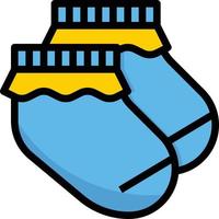 socks clothes foot baby accessories - filled outline icon vector