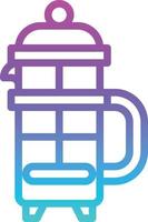 french press coffee cafe restaurant - gradient icon vector