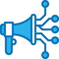 marketing promotion ai artificial intelligence - blue icon vector