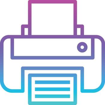 printer print paper computer accessory - gradient icon vector