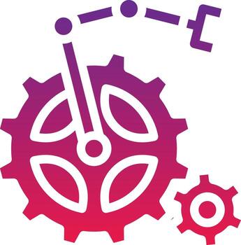 configuración de automatización ai inteligencia artificial - icono de gradiente sólido vector