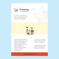 Template layout for Electric power comany profile annual report presentations leaflet Brochure Vector Background