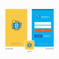 Company Internet Splash Screen and Login Page design with Logo template Mobile Online Business Template vector