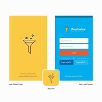 Company Test tube Splash Screen and Login Page design with Logo template Mobile Online Business Template vector