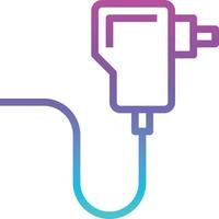 accesorio de computadora de carga de energía del adaptador - icono degradado vector