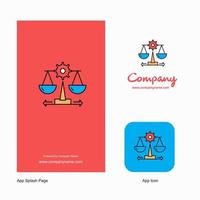 Justice Company Logo App Icon and Splash Page Design Creative Business App Design Elements vector