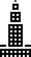 tower hotel skyscraper town building - solid icon vector