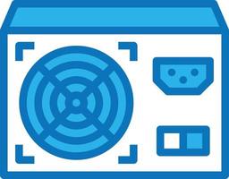 power supply source computer accessory - blue icon vector